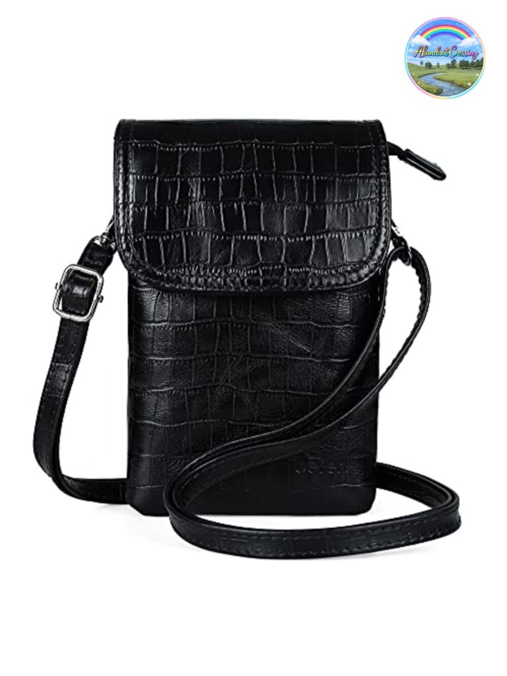 Genuine Leather Crocodile Crossbody Phone Bag Small Travel Purse